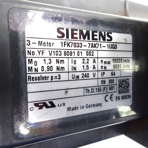 SIEMENS 1FK7033-7AK71-1UG3