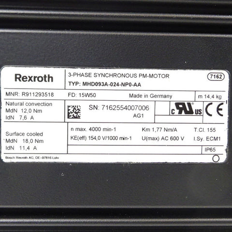 REXROTH MHD093A-024-NP0-AA-FRONT