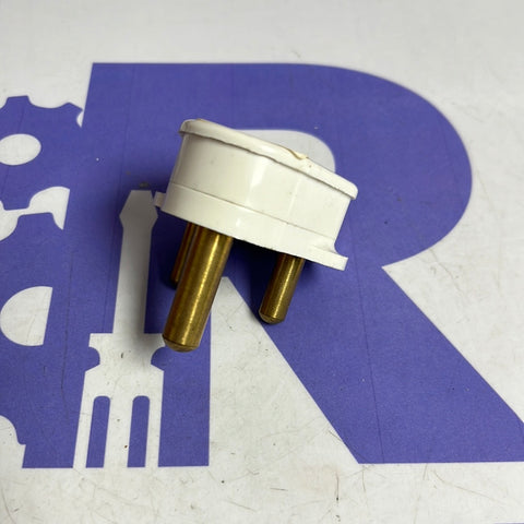 15 AMP ROUND PIN PLUG UNFUSED - WHITE