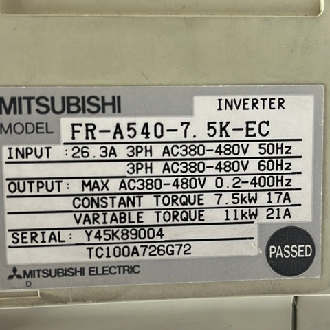 Mitsubishi FR-A540-7.5K-EC