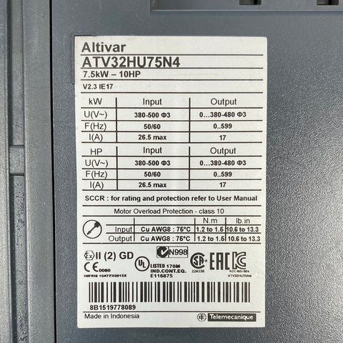 Schneider Electric ATV32HU75N4