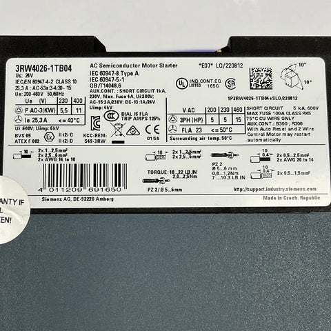 Siemens 3RW4026-1TB04