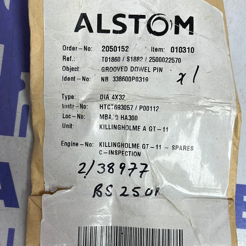 ALSTOM BS2501 GROOMVED DOWEL PIN