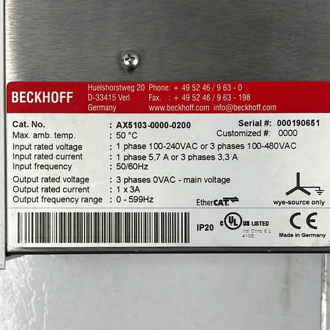 BECKHOFF AX5103-0000-0200