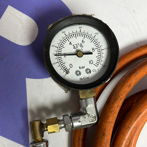 STAR FUEL PRESSURE GAUGE WITH  HIGH PRESSURE GAS PIPE AND CONNECTIONS