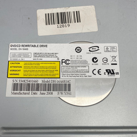 DVD/CD REWRITABLE DRIVE DH-16A6S14C