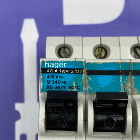 HAGER 40 A TYPE 2 M3 BS 3871