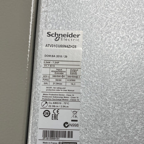 SCHNEIDER ELECTRIC ATV31CU55N4ZH28