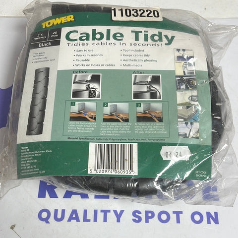 2.5 METERS OF 20MM CABLE TIDY + APPLICATION TOOL