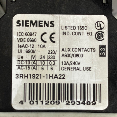 SIEMENS FURNAS ELECTRIC CO 3RT1035-1BB44