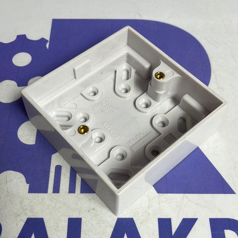 9 X 1 GANG 32MM WHITE PVC SOCKET PATTRESS SURFACE BACK BOX VOLEX.