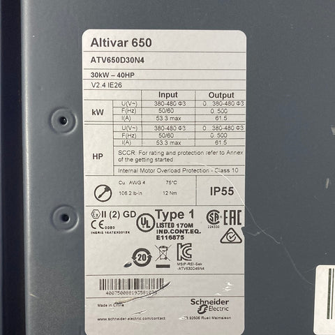 Schneider Electric ATV650D30N4