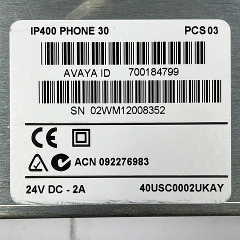 AVAYA IP400 Phone 30 40USC0002UKAY 24V DC- 2A