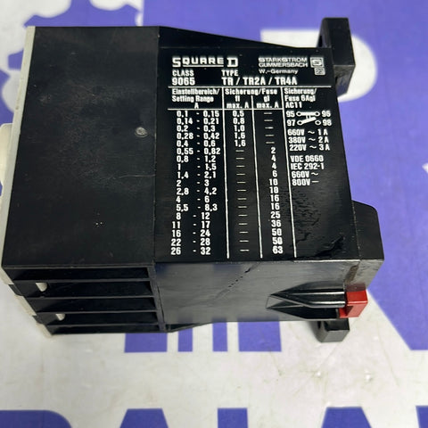 SQUARE D STARKSTROM 9065 TYPE TR THERMAL OVERLOAD RELAY TR 0.8