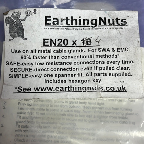 EARTHING NUTS EN20