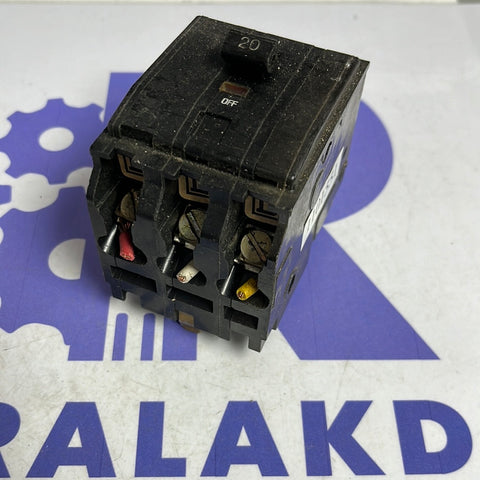 SQUARE D QO 20A 3 PHASE BS3871 20 AMP 3 POLE 3 MODULE MCB BREAKER (USS)