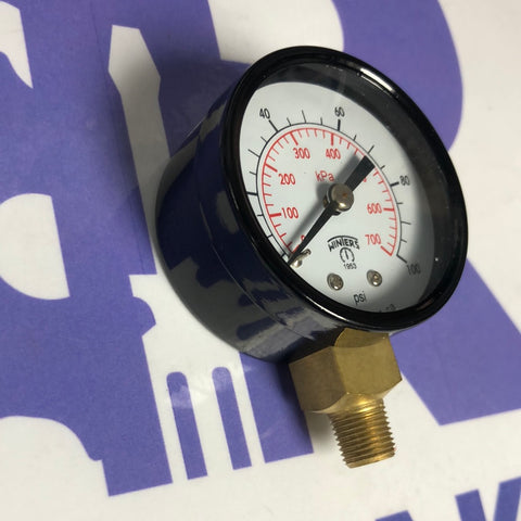 Winters PEM Series Steel Dual Scale Economical All Purpose Pressure Gauge with Brass Internals