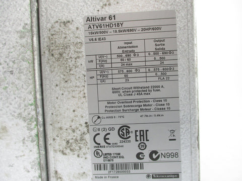 SCHNEIDER ELECTRIC ATV61HD18Y