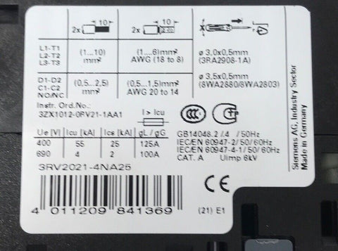 SIEMENS 3RV2021-4NA25