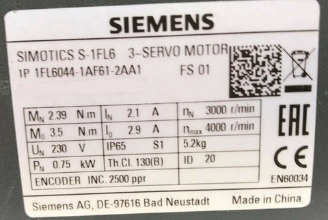 SIEMENS 1FL6044-1AF61-2AA1