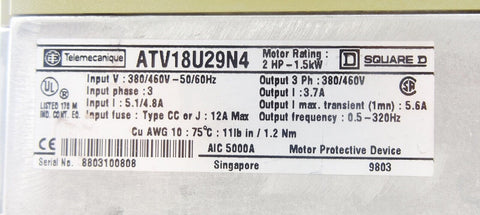 SCHNEIDER ELECTRIC ATV18U29N4