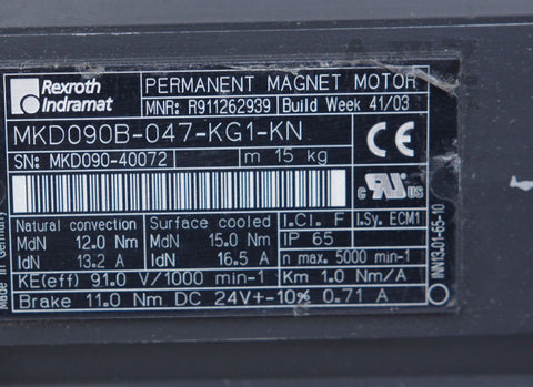 REXROTH INDRAMAT  MKD090B-047-KG1-KN