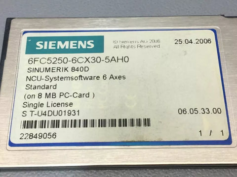 SIEMENS 6FC5250-6CX30-5AH0