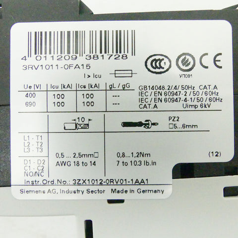 SIEMENS 3RV1011-0FA15