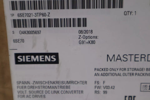 SIEMENS 6SE7021-3TP60-Z