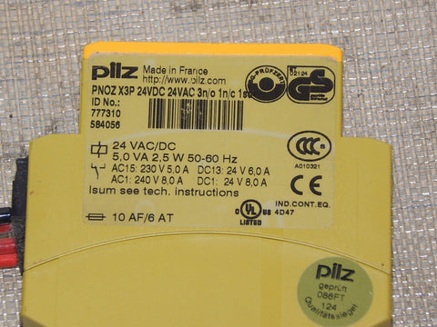 PILZ PNOZ X3P 24VDC 24VAC 3N/O 1N/C 1SO