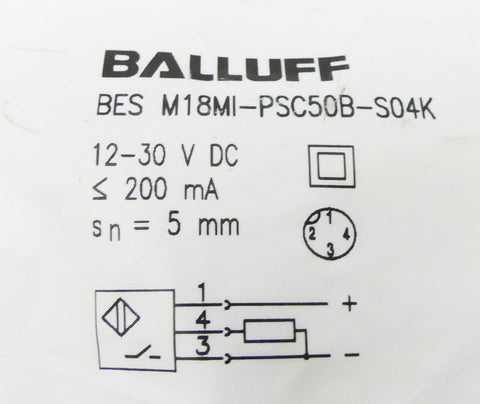 BALLUFF BES M18MI-PSC50B-S04K