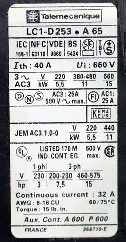 SCHNEIDER ELECTRIC LC1-D253FA65