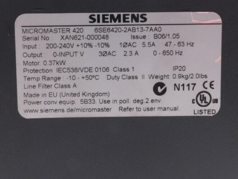 Siemens 6SE6420-2AB13-7AA0