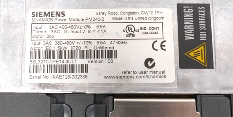 Siemens 6SL3210-1PE14-3UL1