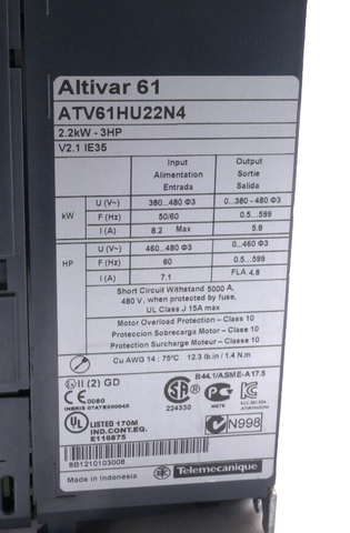 Schneider Electric ATV61HU22N4