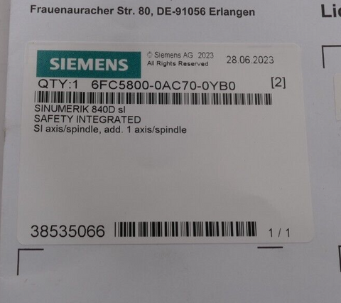 SIEMENS 6FC5800-0AC70-0YB0