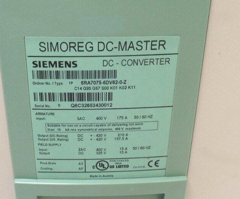 Siemens 6RA7075-6DV62-0-Z