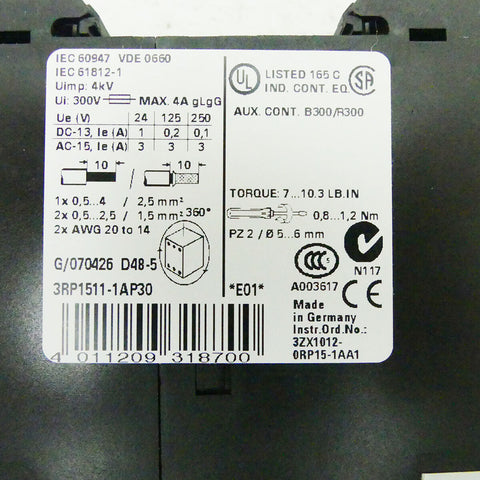 SIEMENS 3RP1511-1AP30