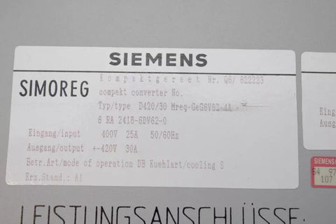 SIEMENS 6RA2418-6DV62-0