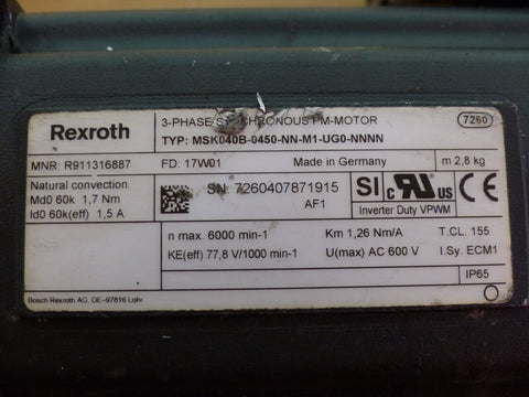 BOSCH REXROTH MSK040B-0450-NN-M1-UG0-NNNN