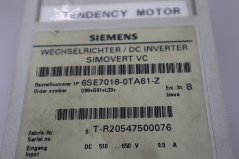 SIEMENS 6SE7018-0TA61-Z