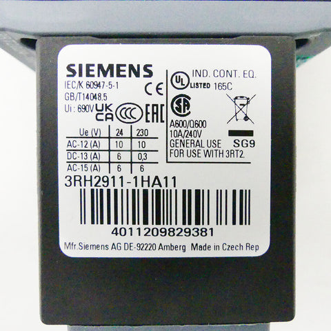 SIEMENS 3RT2024-1BB44 + 3RH2911-1HA11