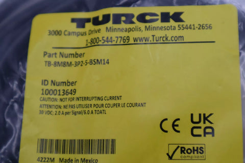 TURCK TB-8M8M-3P2-5-BSM14