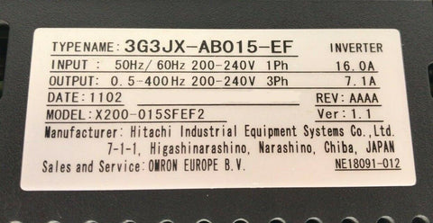Omron 3G3JX-AB015-EF