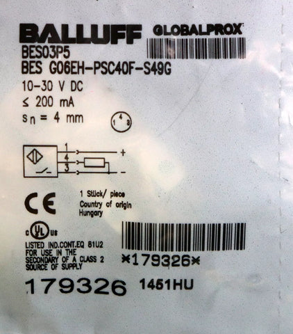 BALLUFF BES G06EH-PSC40F-S49G