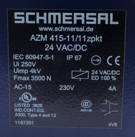 SCHMERSAL AZM 415-11/11ZPKT 24VAC/DC