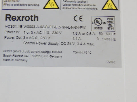 BOSCH REXROTH HSC01.1E-W0003-A-02-B-ET-EC-NN-L4-NN-FW