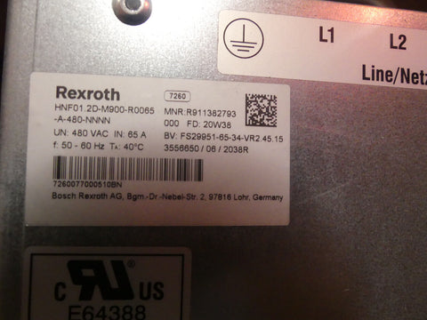 BOSCH REXROTH HNF01.2D-M900-R0065-A-480-NNNN