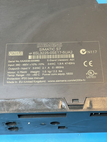 Siemens S7 6SL3225-0SE17-5UA2