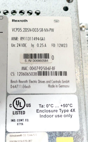 BOSCH REXROTH VCP05.2DSN-003-SR-NN-PW